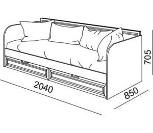 Кровать с ящиками Ostin (Остин) модуль 23 в Лабытнанги - labytnangi.ok-mebel.com | фото 2