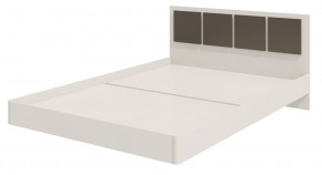 Парус Кровать 1200 на щитах (Белый/Графит) в изголовье 3 декор. квадрата в Лабытнанги - labytnangi.ok-mebel.com | фото