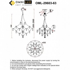 Подвесная люстра Omnilux Perelli OML-29603-63 в Лабытнанги - labytnangi.ok-mebel.com | фото 8