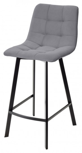 Полубарный стул CHILLI-QB SQUARE серый #27, велюр / черный каркас (H=66cm) М-City в Лабытнанги - labytnangi.ok-mebel.com | фото 1