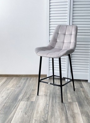 Полубарный стул ХОФМАН, цвет H-09 Светло-серый, велюр / черный каркас H=63cm М-City в Лабытнанги - labytnangi.ok-mebel.com | фото 2