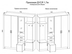 Прихожая Дуся 1.7 УНИ (Дуб Бунратти/Белый Бриллиант) в Лабытнанги - labytnangi.ok-mebel.com | фото 2