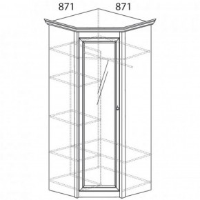 Шкаф угловой №641 "Флоренция" Фасад глухой (угол 871*871) Дуб оксфорд в Лабытнанги - labytnangi.ok-mebel.com | фото 2