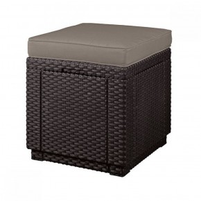 Пуфик Куб с подушкой (Cube with cushion) коричневый - серо-бежевый* в Лабытнанги - labytnangi.ok-mebel.com | фото 1