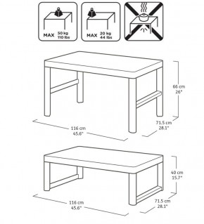 Раскладной стол Лион с регулируемой высотой столешницы (Lyon rattan table) графит (h400/650) в Лабытнанги - labytnangi.ok-mebel.com | фото 3