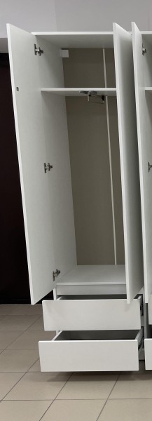 Шкаф 2-ств. с 2 ящиками и вешалкой "Бьянко" в Лабытнанги - labytnangi.ok-mebel.com | фото 2