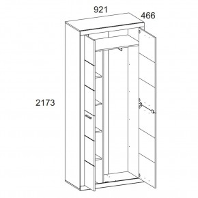 Шкаф 2D OSKAR , цвет дуб Санремо в Лабытнанги - labytnangi.ok-mebel.com | фото 4