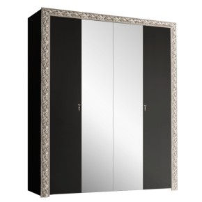 Шкаф 4-х дв. (с зеркалами)  Premium черная/серебро (ТФШ1/4(П) в Лабытнанги - labytnangi.ok-mebel.com | фото