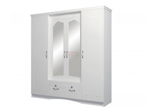 Шкаф 4-х дверный для одежды и белья Ольга-10 МДФ в Лабытнанги - labytnangi.ok-mebel.com | фото
