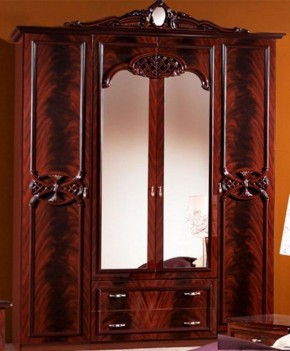 Шкаф 4-х дверный с зеркалами (03.144) Ольга (могано) в Лабытнанги - labytnangi.ok-mebel.com | фото