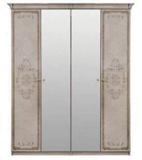 Шкаф 4-х створчатый (1+2+1) с Зеркалом "Патрисия" (крем) в Лабытнанги - labytnangi.ok-mebel.com | фото
