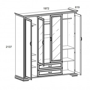 Шкаф 4D2S Z , MONAKO, цвет Сосна винтаж в Лабытнанги - labytnangi.ok-mebel.com | фото