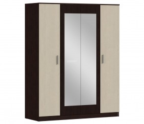 Шкаф 4х дверный с зеркалами Уют СБ-2750/1.Н (Венге/Паллада) в Лабытнанги - labytnangi.ok-mebel.com | фото