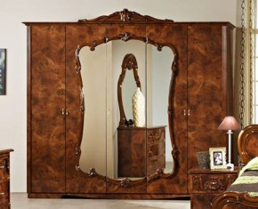 Шкаф 5-и дверный с зеркалами (20.145) Тициана (орех) в Лабытнанги - labytnangi.ok-mebel.com | фото