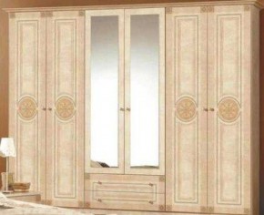 Шкаф 6-и дверный с зеркалами (02.146) Рома (беж) в Лабытнанги - labytnangi.ok-mebel.com | фото