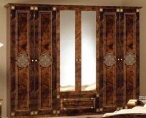 Шкаф 6-и дверный с зеркалами (02.146) Рома (орех) в Лабытнанги - labytnangi.ok-mebel.com | фото
