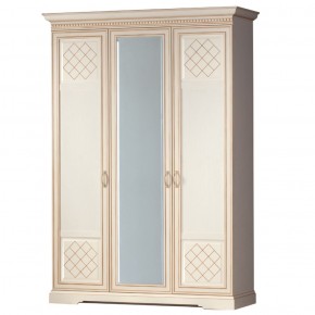 Шкаф для одежды 3-дверный №800 Парма кремовый белый в Лабытнанги - labytnangi.ok-mebel.com | фото