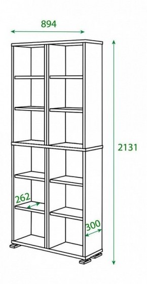 Шкаф книжный Домино ПУ-30-3 в Лабытнанги - labytnangi.ok-mebel.com | фото 2