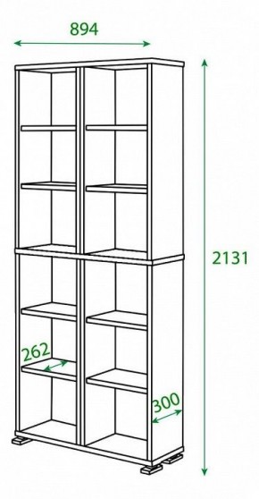 Шкаф книжный Домино ПУ-30-3 в Лабытнанги - labytnangi.ok-mebel.com | фото 2