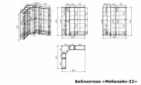 Шкаф книжный Мебелайн-32 в Лабытнанги - labytnangi.ok-mebel.com | фото 3