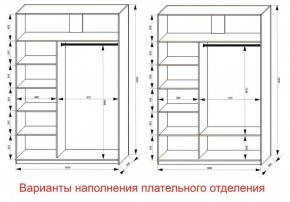 Шкаф-купе 1600 серии SOFT D1+D3+B2+PL1 (2 ящика+1штанга) профиль «Графит» в Лабытнанги - labytnangi.ok-mebel.com | фото 6