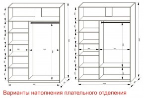 Шкаф-купе 1600 серии SOFT D6+D6+B2+PL3 (2 ящика+2штанги) профиль «Капучино» в Лабытнанги - labytnangi.ok-mebel.com | фото 8