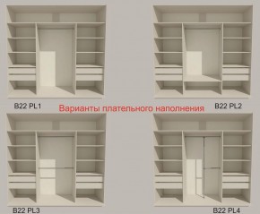 Шкаф-купе 2100 серии SOFT D2+D7+D3+B22+PL2 (по 2 ящика лев/прав+1штанга+1полка) профиль «Графит» в Лабытнанги - labytnangi.ok-mebel.com | фото 6