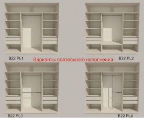 Шкаф-купе 2100 серии SOFT D7+D3+D3+B22+PL4 (по 2 ящика лев/прав+2штанги) профиль «Капучино» в Лабытнанги - labytnangi.ok-mebel.com | фото 6