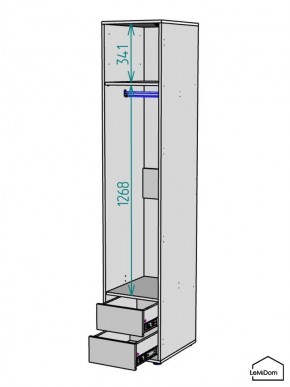 Шкаф Linnea MHR-1-3 2050х400х510 (Белый-М 11.1.2) в Лабытнанги - labytnangi.ok-mebel.com | фото 3