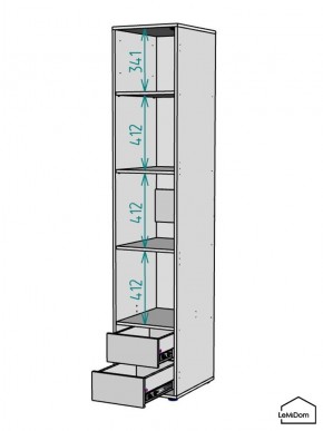 Шкаф Linnea MHR-1-3 2050х400х510 (Белый-М 11.1.2) в Лабытнанги - labytnangi.ok-mebel.com | фото 4