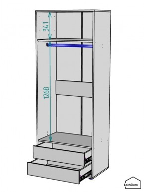 Шкаф Linnea MHR-2-3 2050х800х510 (Графит-М 11.1.25) в Лабытнанги - labytnangi.ok-mebel.com | фото 3