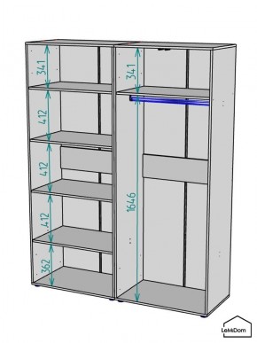 Шкаф Linnea MHR-4-1 2050х1600х510 (Белый-М 11.1.2) в Лабытнанги - labytnangi.ok-mebel.com | фото 3