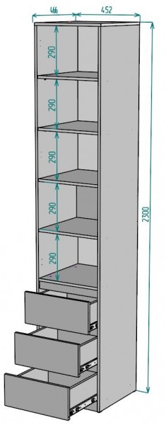 Шкаф Мальта H159 в Лабытнанги - labytnangi.ok-mebel.com | фото 2