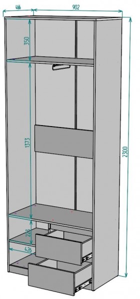 Шкаф Мальта H196 в Лабытнанги - labytnangi.ok-mebel.com | фото 2