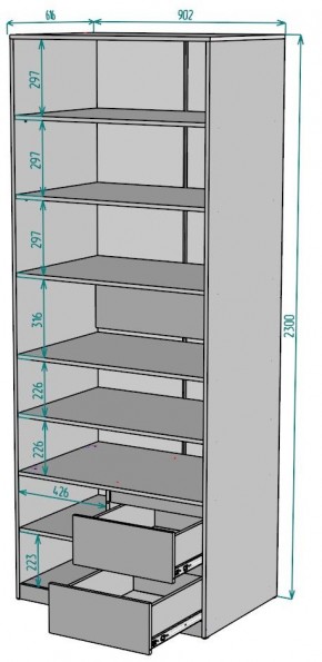 Шкаф Мальта H202 в Лабытнанги - labytnangi.ok-mebel.com | фото 2