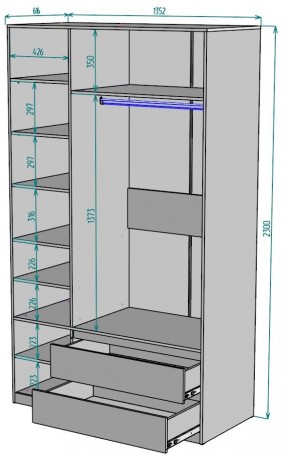 Шкаф Мальта H216 в Лабытнанги - labytnangi.ok-mebel.com | фото 2