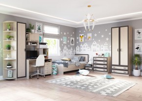 НАОМИ Шкаф 1 створчатый с полками и штангой в Лабытнанги - labytnangi.ok-mebel.com | фото 2