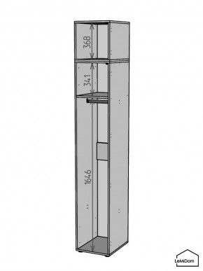 Шкаф с антресолью Linnea MHR-1A-1 2450х400х510 (Графит-М 11.1.25) в Лабытнанги - labytnangi.ok-mebel.com | фото 3