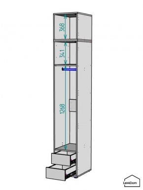 Шкаф с антресолью Linnea MHR-1A-3 2450х400х510 (Графит-М 11.1.25) в Лабытнанги - labytnangi.ok-mebel.com | фото 3