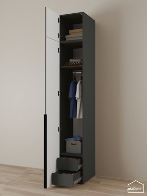 Шкаф с антресолью Linnea MHR-1A-3 2450х400х510 (Графит-М 11.1.25) в Лабытнанги - labytnangi.ok-mebel.com | фото 5