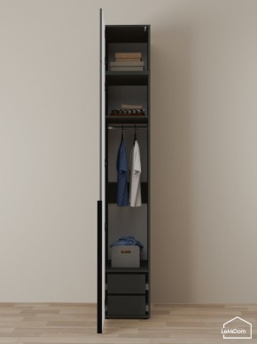 Шкаф с антресолью Linnea MHR-1A-3 2450х400х510 (Графит-М 11.1.25) в Лабытнанги - labytnangi.ok-mebel.com | фото 6