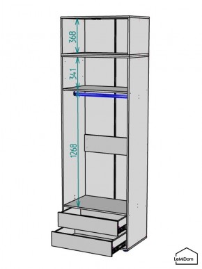 Шкаф с антресолью Linnea MHR-2POA-3 2450х800х510 (Белый-М 11.1.2) в Лабытнанги - labytnangi.ok-mebel.com | фото 3