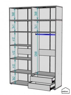 Шкаф с антресолью Linnea MHR-4A-2 2450х1600х510 (ДВ-М 11.1.25) в Лабытнанги - labytnangi.ok-mebel.com | фото 3