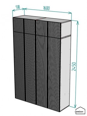 Шкаф с антресолью Linnea MHR-4POA-1 2450х1600х510 (Белый-М 11.1.2) в Лабытнанги - labytnangi.ok-mebel.com | фото 2