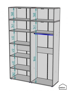 Шкаф с антресолью Linnea MHR-4POA-1 2450х1600х510 (Белый-М 11.1.2) в Лабытнанги - labytnangi.ok-mebel.com | фото 3