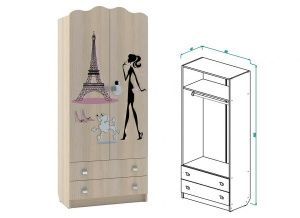Шкаф для одежды с ящиками Париж в Лабытнанги - labytnangi.ok-mebel.com | фото 1