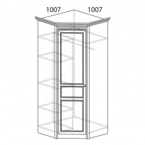 Шкаф угловой №183 "Лючия" Фасад зеркало (Угол 1007*1007) Дуб оксфорд серый в Лабытнанги - labytnangi.ok-mebel.com | фото 2