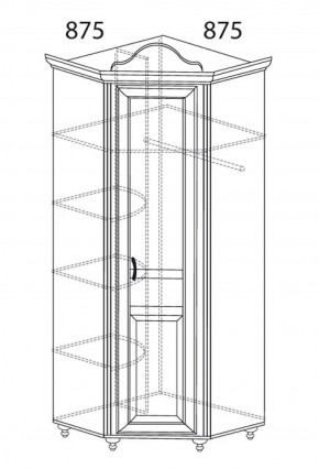 Шкаф угловой №562 "Алиса" (угол 875*875) в Лабытнанги - labytnangi.ok-mebel.com | фото 2