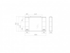 Шкаф-зеркало Cube 100 Эл. Домино (DC5013HZ) в Лабытнанги - labytnangi.ok-mebel.com | фото 2