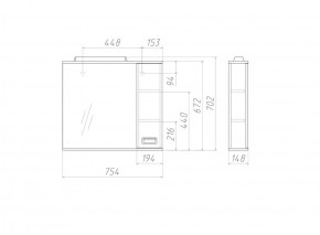 Шкаф-зеркало Cube 75 Эл. Правый Домино (DC5009HZ) в Лабытнанги - labytnangi.ok-mebel.com | фото 3